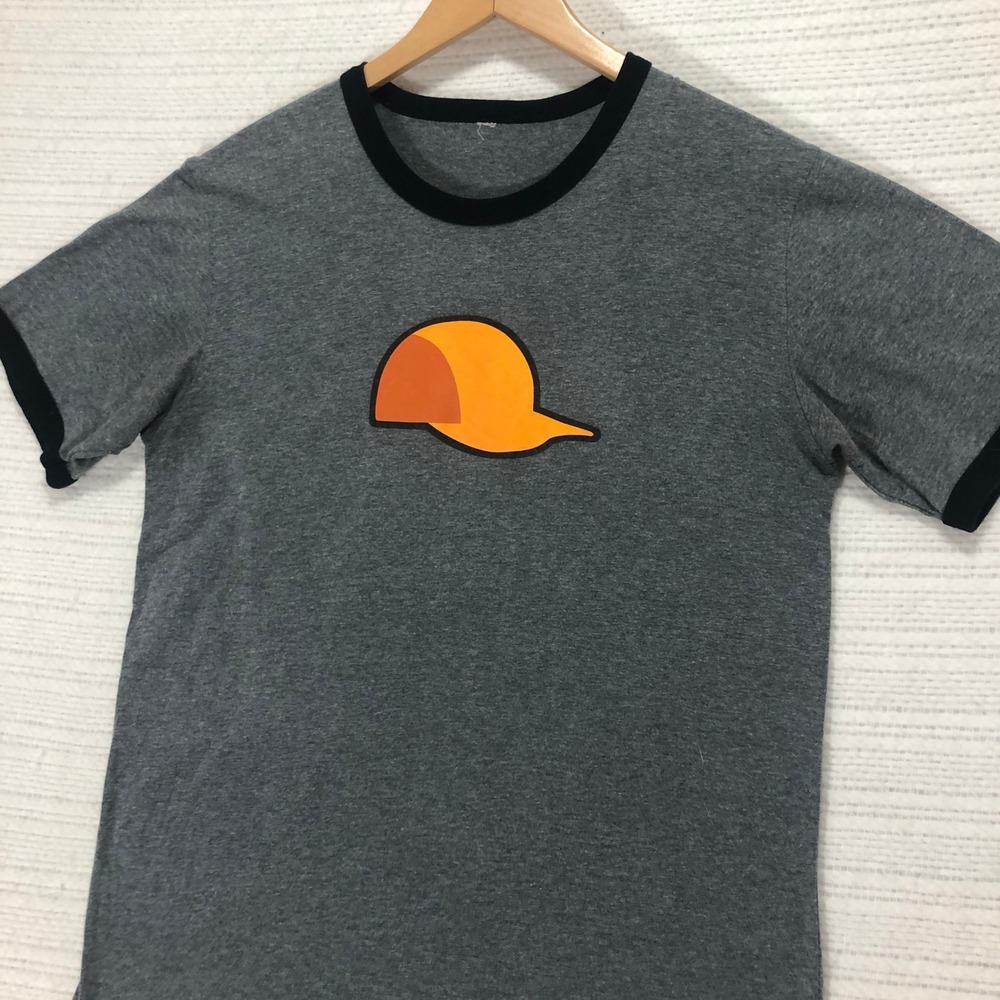 Gray Ringer T-Shirt Graphic‎ Tee Short Sleeve Casual Top
